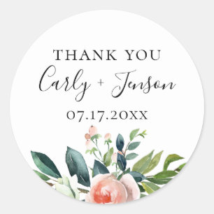 Sticker Rond Joli Jardin Floral Mariage Favoriser