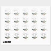 Sticker Rond Joli Jardin Floral Mariage Favoriser (Feuille)