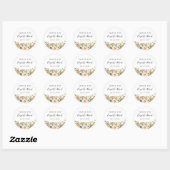 Sticker Rond Joli Jardin Pêche Fleur Mariage Favoriser (Feuille)