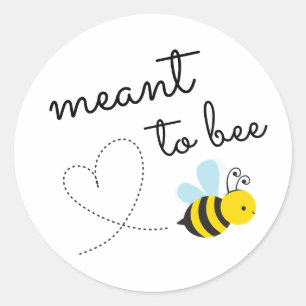 Sticker Rond Joli Jaune Signifie Abeille