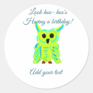 Sticker Rond Joli jeu de mots en pastel bleu vert ajouter le te