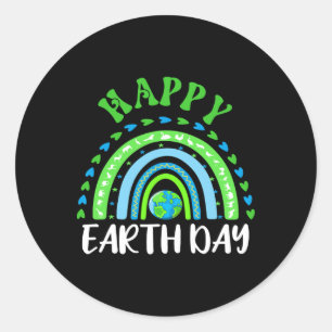 Sticker Rond Joli Jour des terres mignon arc-en-ciel Enfants Lo