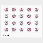 Sticker Rond Joli Joyeux Saint Valentin licorne (Feuille)