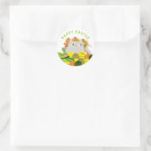 Sticker Rond Joli Kawaii Joyeuses Pâques (Sac)