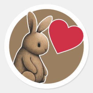 Sticker Rond Joli lapin