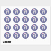 Sticker Rond Joli lapin C'est une fille Baby shower rose (Feuille)