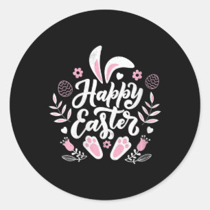 Sticker Rond Joli lapin de Pâques