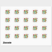 Sticker Rond Joli lapin de Pâques heureux (Feuille)