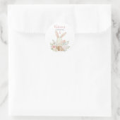 Sticker Rond Joli Lapin Rose 1 Un Anniversaire (Sac)