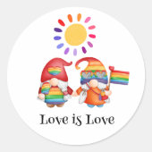 Sticker Rond Joli LGBTQ couleur arc-en-ciel (Devant)