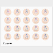 Sticker Rond Joli licorne blanc rose (Feuille)