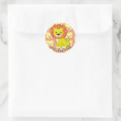 Sticker Rond Joli Lion Bébé sur tout le Motif d'impression (Sac)