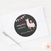 Sticker Rond joli llama anniversaire chalkboard fiesta alpaca (Enveloppe)
