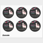Sticker Rond joli llama anniversaire chalkboard fiesta alpaca (Feuille)