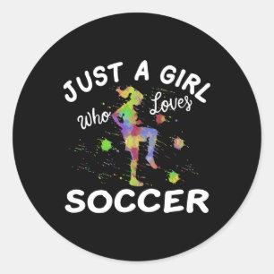 Sticker Rond Joli maillot de football pour filles juste une fil