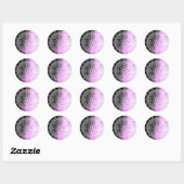 Sticker Rond Joli Mandala violet Abstrait (Feuille)