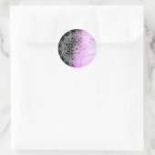 Sticker Rond Joli Mandala violet Abstrait (Sac)