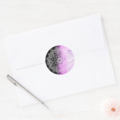 Sticker Rond Joli Mandala violet Abstrait (Enveloppe)