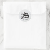 Sticker Rond Joli marché fermier ajouter du texte (Sac)