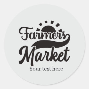 Sticker Rond Joli marché fermier ajouter du texte