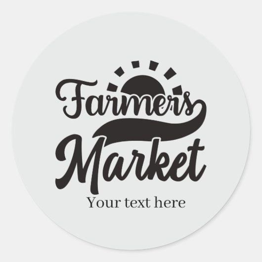 Sticker Rond Joli marché fermier ajouter du texte (Devant)