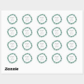 Sticker Rond Joli Mariage Eucalyptus (Feuille)