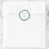 Sticker Rond Joli Mariage Eucalyptus (Sac)
