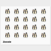 Sticker Rond Joli Mariage Penguins Enveloppe Sceau (Feuille)