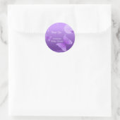 Sticker Rond Joli Merci de papillon violet Baby shower (Sac)