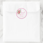 Sticker Rond Joli Merci Mariage rose (Sac)