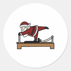 Sticker Rond Joli Merry Christmas Pilates Père Noël Parfum