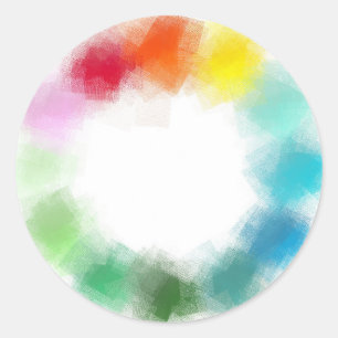 Sticker Rond Joli Moderne Coloré Abstrait Modèle Vierge