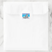 Sticker Rond joli morse heureux (Sac)