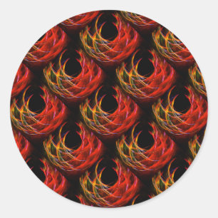 Sticker Rond Joli motif d'art abstrait bohème élégant moderne #