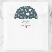 Sticker Rond Joli Noël Animaux d'hiver Rustique Cuisine (Sac)