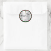 Sticker Rond Joli Noël Design Argent avec Mistletoe (Sac)