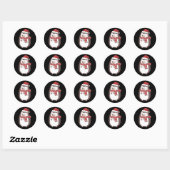 Sticker Rond Joli Noël Hérisson Vacances (Feuille)