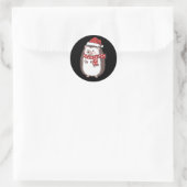 Sticker Rond Joli Noël Hérisson Vacances (Sac)