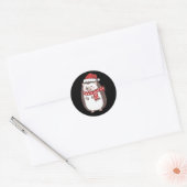 Sticker Rond Joli Noël Hérisson Vacances (Enveloppe)