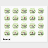 Sticker Rond Joli Noël Narwhal (Feuille)