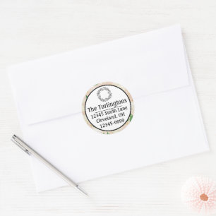 Sticker Rond Joli Noël Ours Polaires Pine Adresse de retour