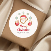 Sticker Rond Joli Noël Père Noël