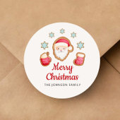 Sticker Rond Joli Noël Père Noël