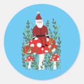 Sticker Rond Joli Noël Père Noël sur Magic Champignons Whimsica (Devant)