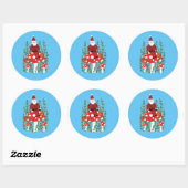 Sticker Rond Joli Noël Père Noël sur Magic Champignons Whimsica (Feuille)