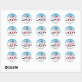 Sticker Rond Joli Noël Souris Souris Snowflakes (Feuille)