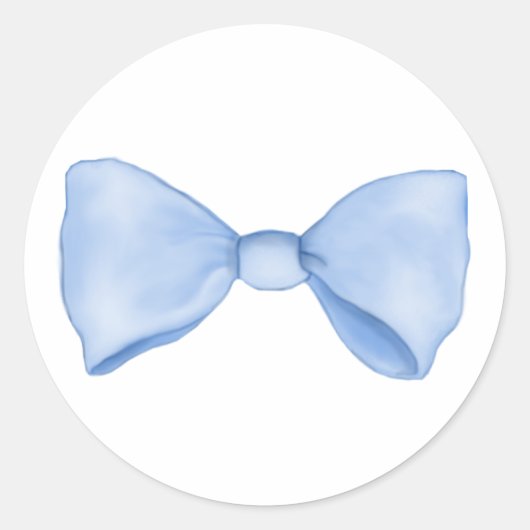 Sticker Rond Joli Nœud Papillon Bleu Bébé Simple (Devant)