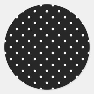 Sticker Rond Joli noir et blanc pois motif chic