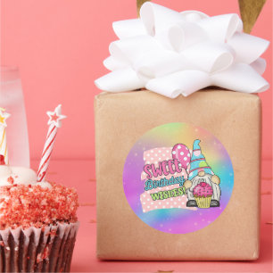 Sticker Rond joli nome d'anniversaire mignon