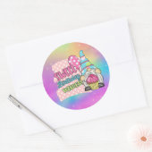 Sticker Rond joli nome d'anniversaire mignon (Enveloppe)